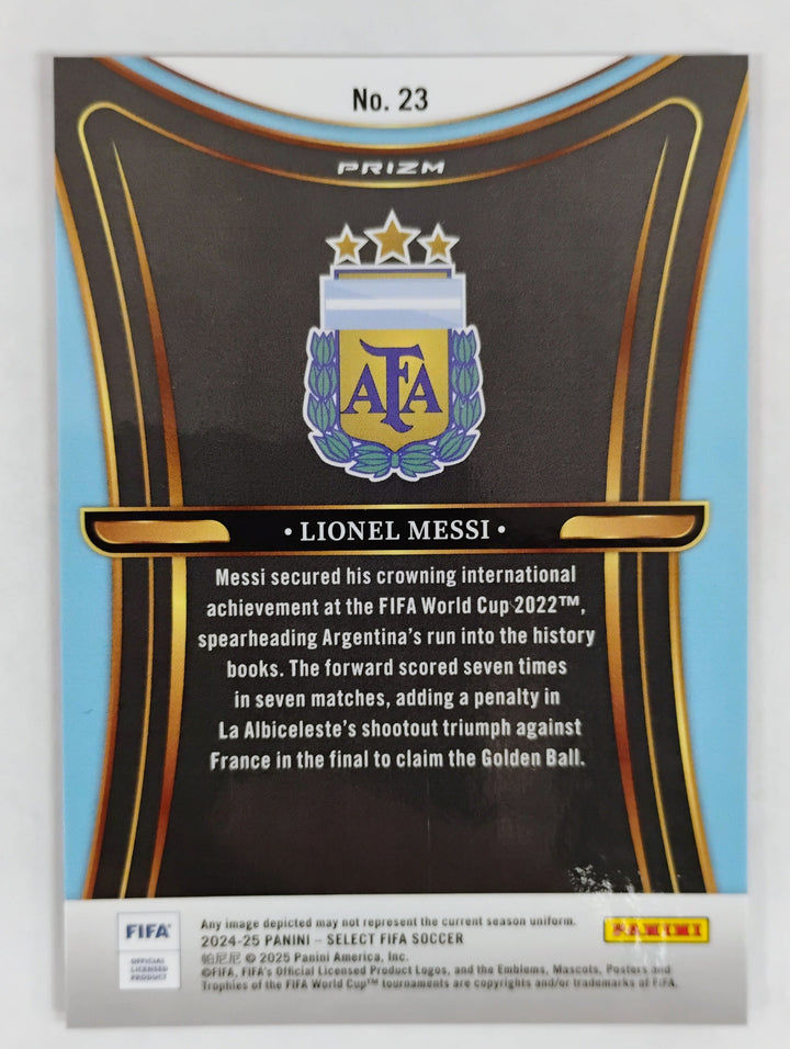 2024-25 Panini Select FIFA Soccer Lionel Messi  Unstoppable Blue Pulsar Prizm #23