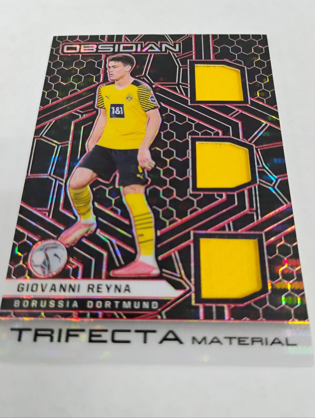 2021-22 Panini Obsidian Soccer Giovanni Reyna Trifecta Material #'D16/44