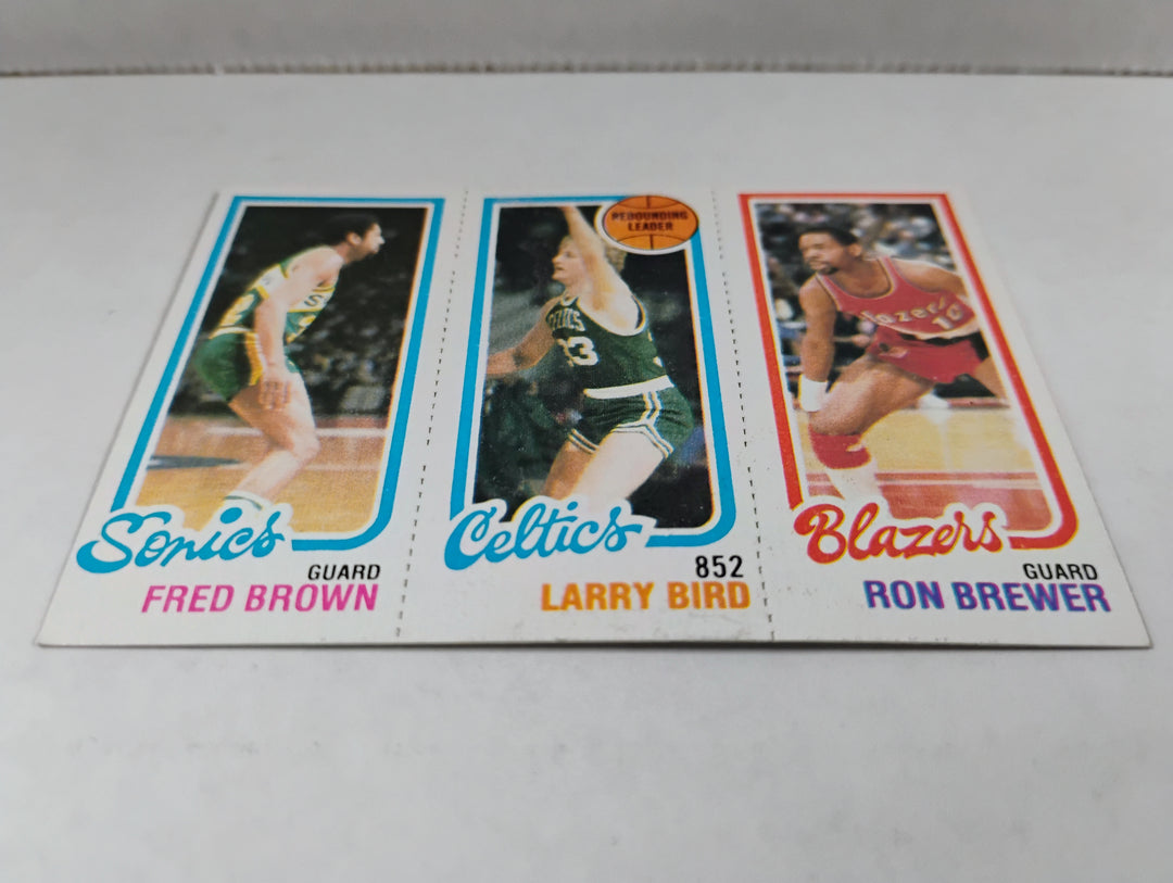 1980-81 Topps Basketball Fred Brown/Larry Bird/Ron Brewer RC Rebouding Leaders