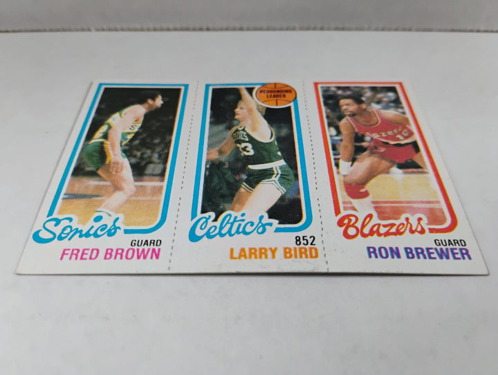 1980-81 Topps Basketball Fred Brown/Larry Bird/Ron Brewer RC Rebouding Leaders