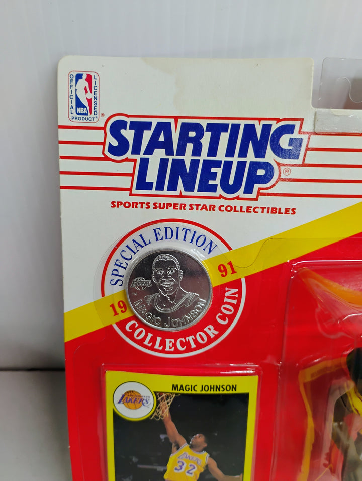 1991 Starting Lineup Magic Johnson Dribbling  Silver Coin