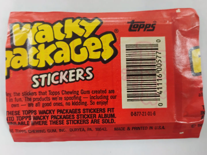 1986 Topps Wacky Packages Sticker Pack