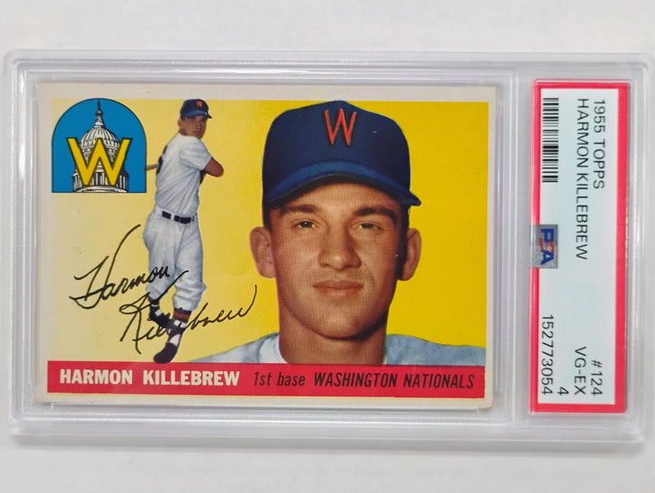 1955 Topps Baseball Harmon Killebrew RC #124 PSA 4 VG-EX