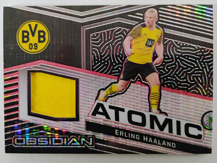 2021-22 Panini Obsidian Soccer Erling Haaland #AM-EH Atomic Material 28/44