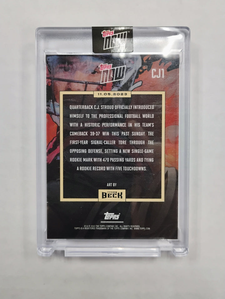 2023 Topps Now Football CJ Stroud RC #'D161/199 Single Game Passing Record CJ1
