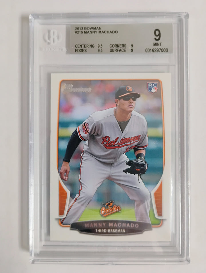 2013 Bowman Baseball Manny Machado Rookie BGS 9