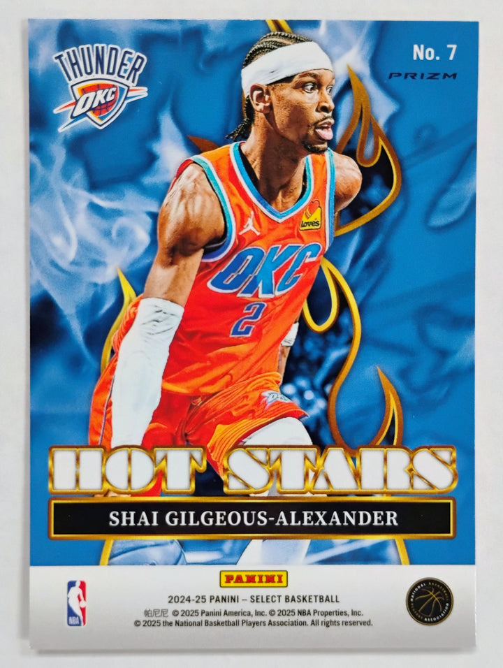 2024-25 Panini Select Basketball Shai Gilgeous-Alexander #7 Hot Stars Prizm
