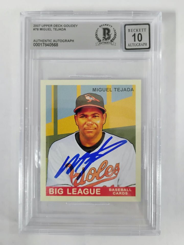2007 Upper Deck Goudey Miguel Tejada Authentic Autograph Beckett 10