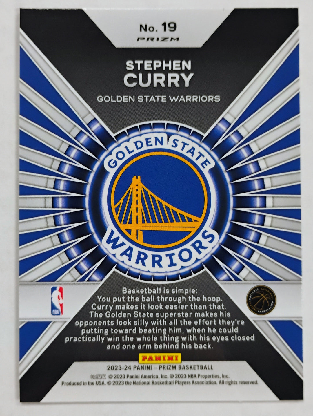 2023-24 Panini Prizm Basketball Stephen Curry #19 Dominance Silver Prizm