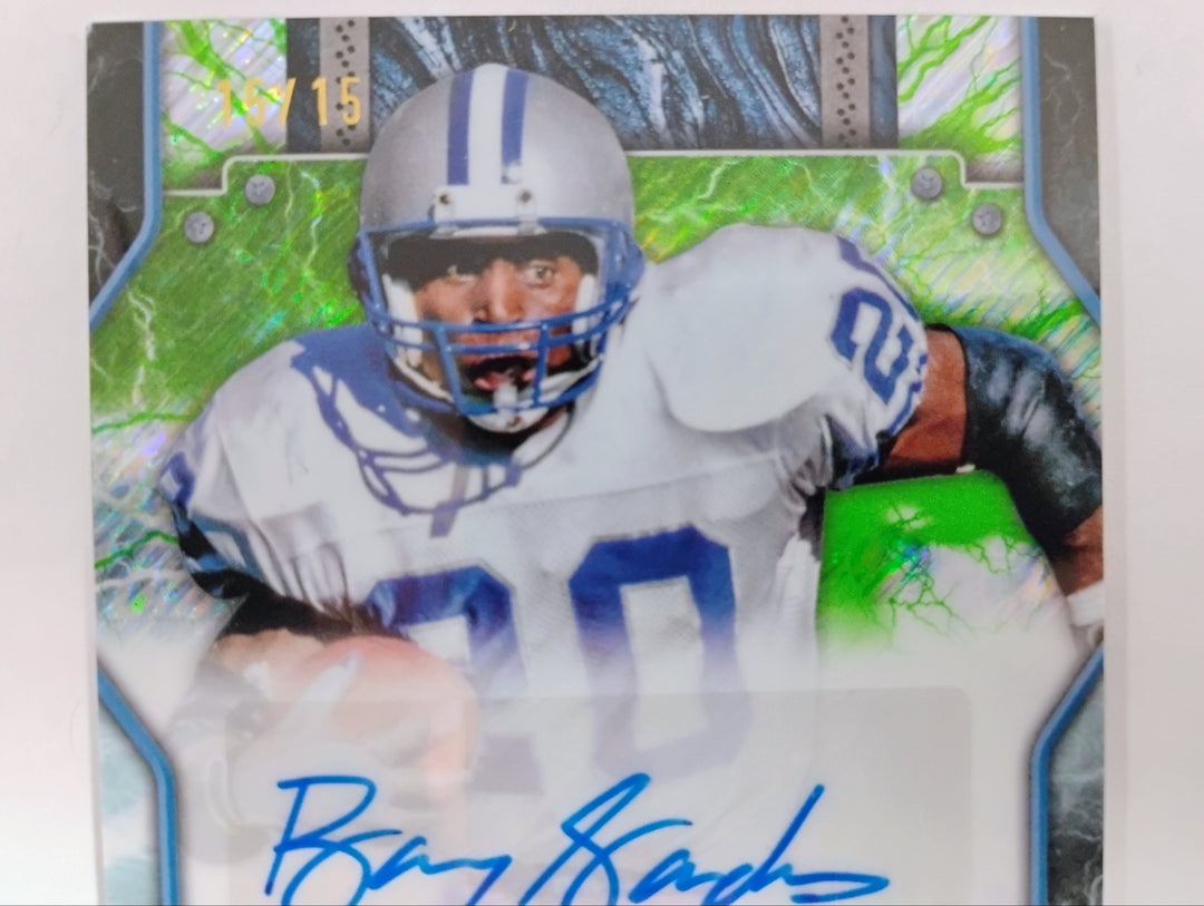 2025 Topps Football Barry Sanders Resurgence Lime Green Static Auto #'d 15/15