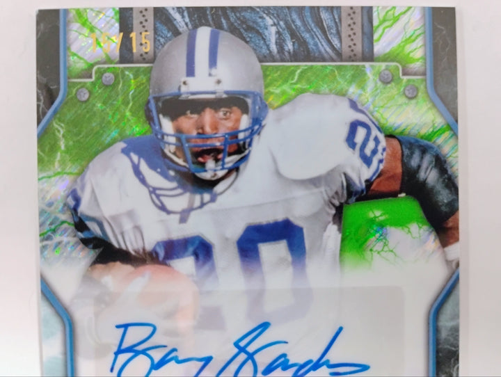 2025 Topps Football Barry Sanders Resurgence Lime Green Static Auto #'d 15/15