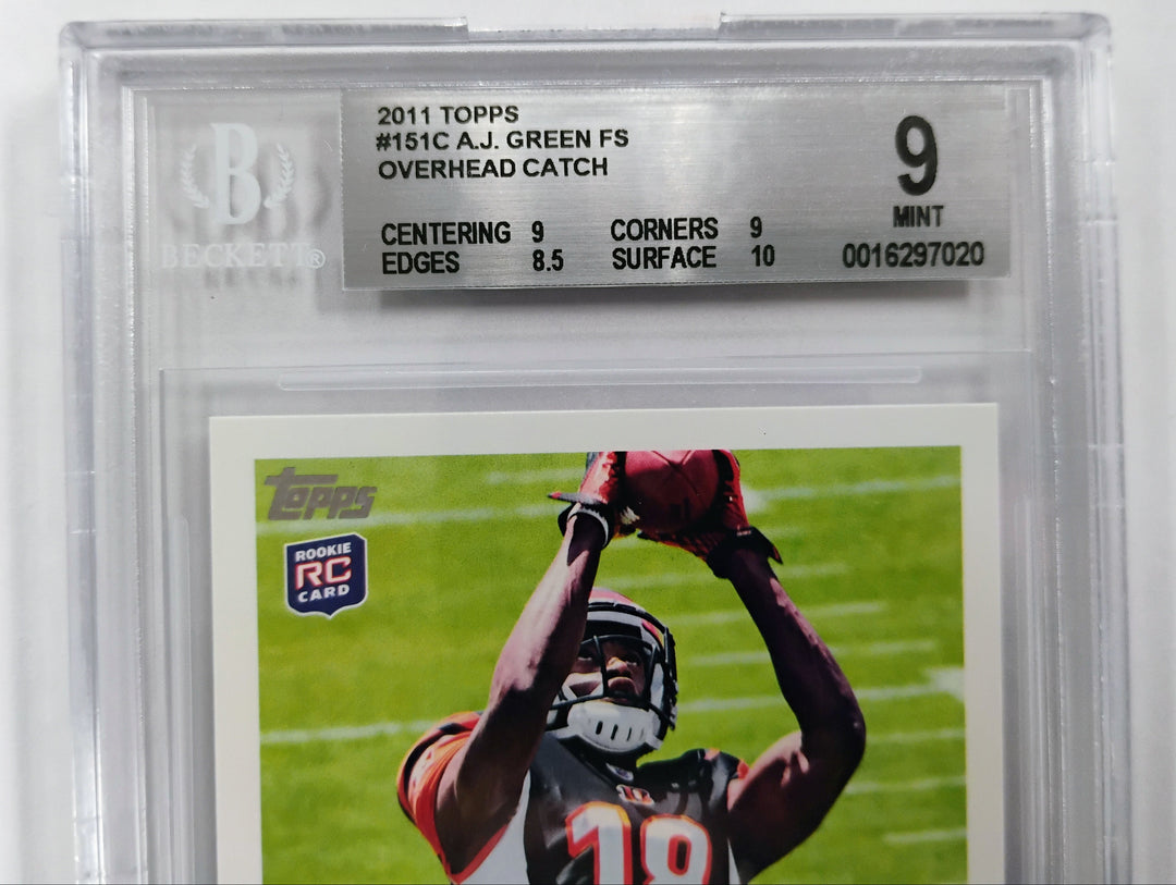2011 Topps Football A.J. Green #151 FS Overhead Catch BGS 9