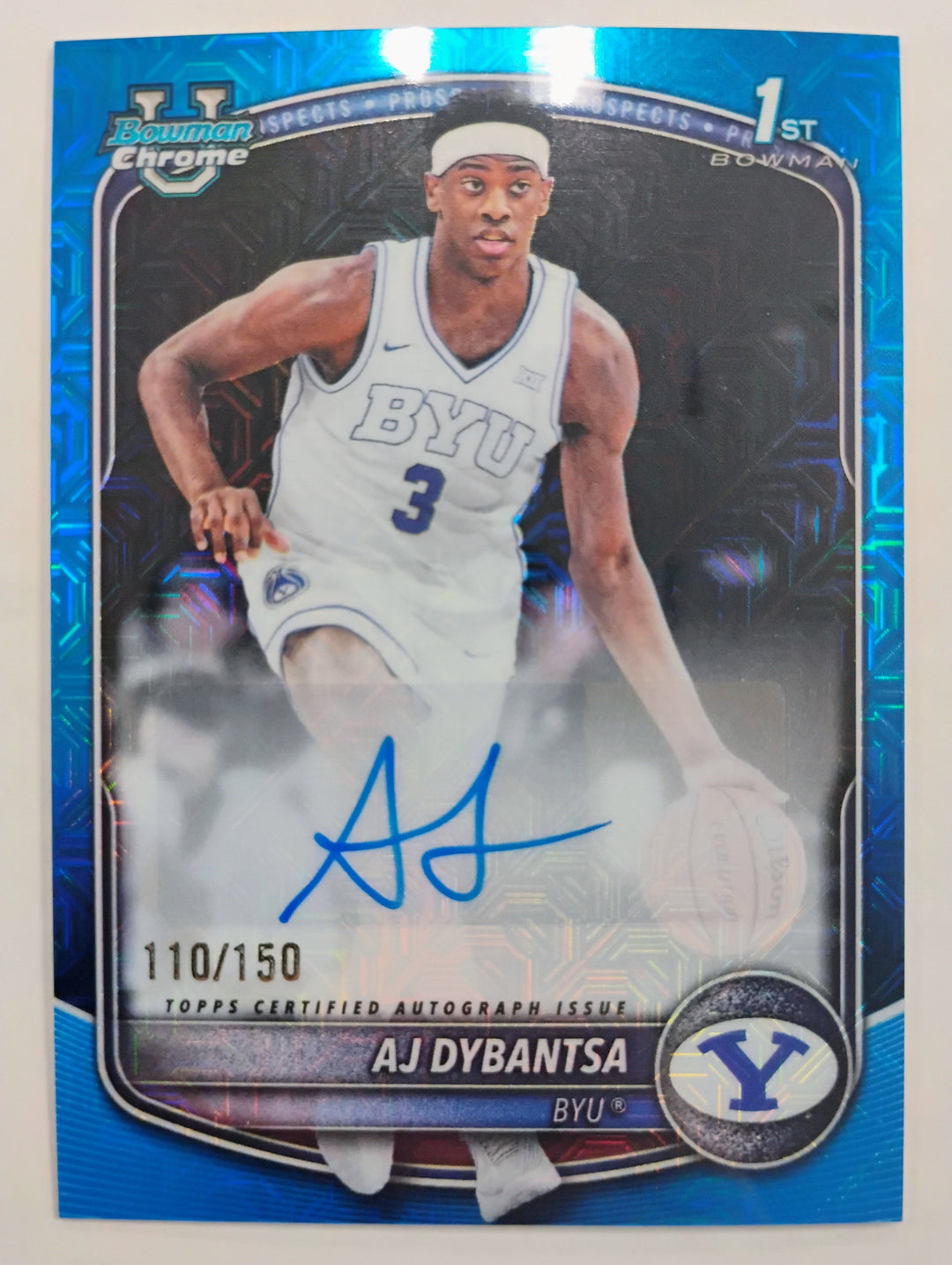 2025 Bowman Chrome U Basketball AJ Dybantsa Blue Mojo Auto #'d 110/150