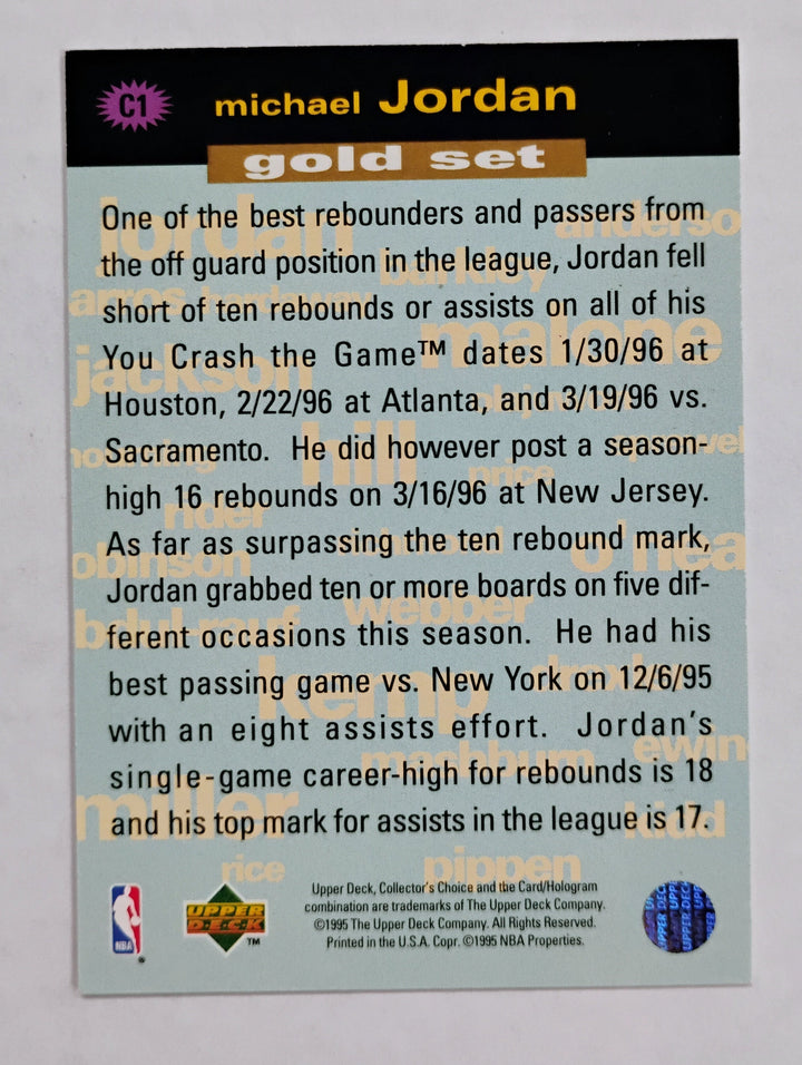 1995-96 Collector's Choice Basketball Michael Jordan #C1 You Crash The Game Gold