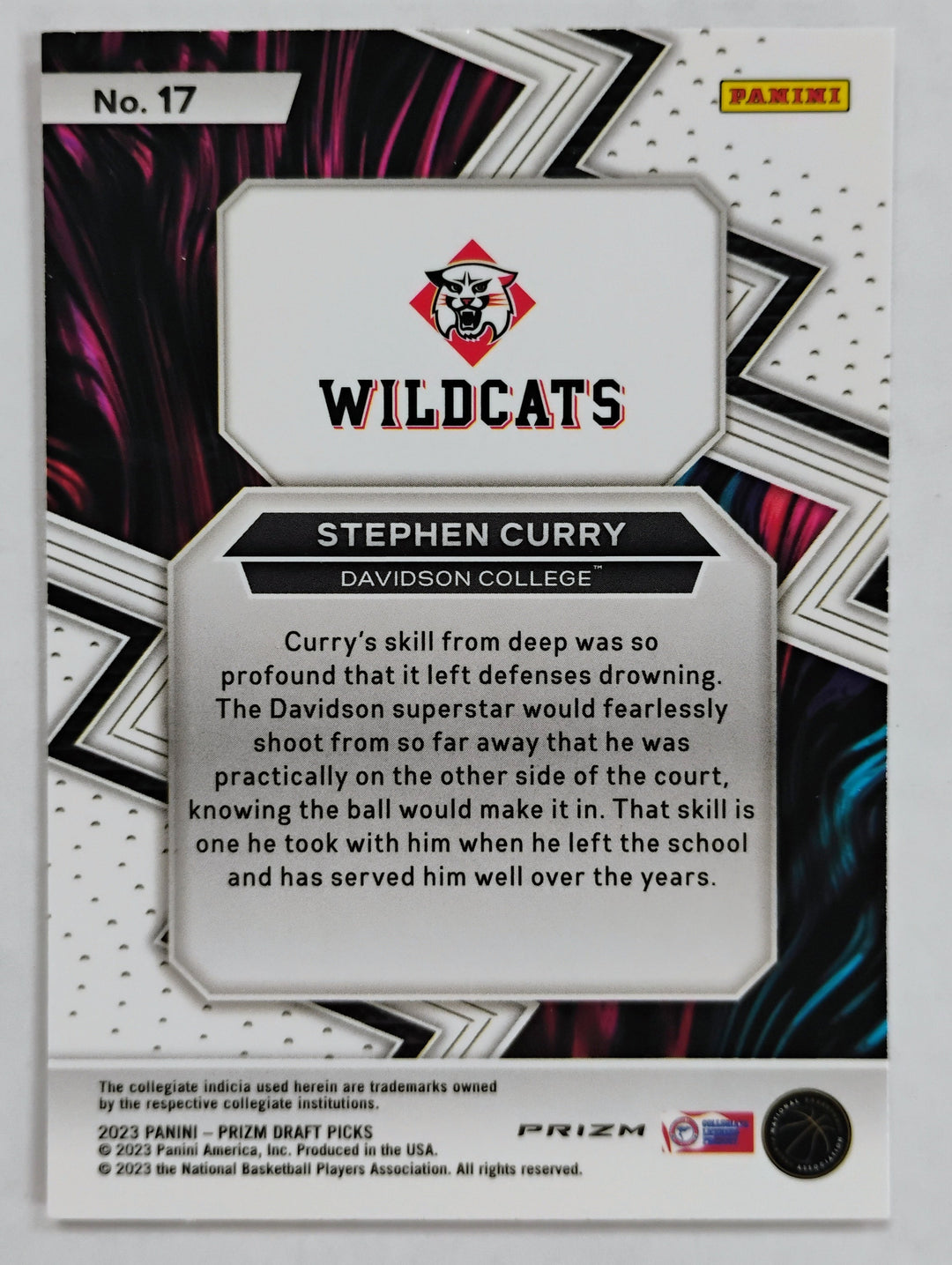 2023-24 Panini  Prizm Draft Picks Basketball Stephen Curry #17 Feerless Red Ice Prizm