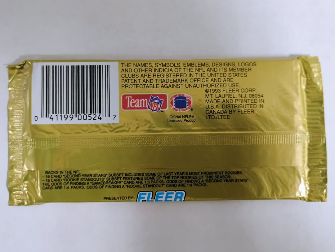 1993 Fleer NFL Game Day '93 Football Sealed Pack