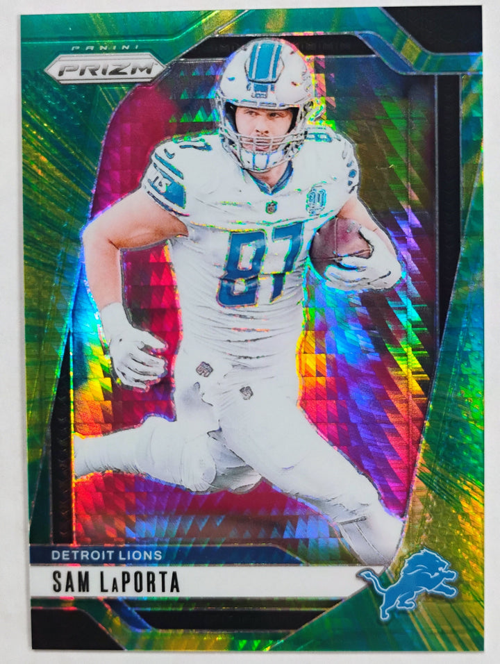 2024 Panini Prizm Football Sam laporta #96 Green Hyper Prizm /180