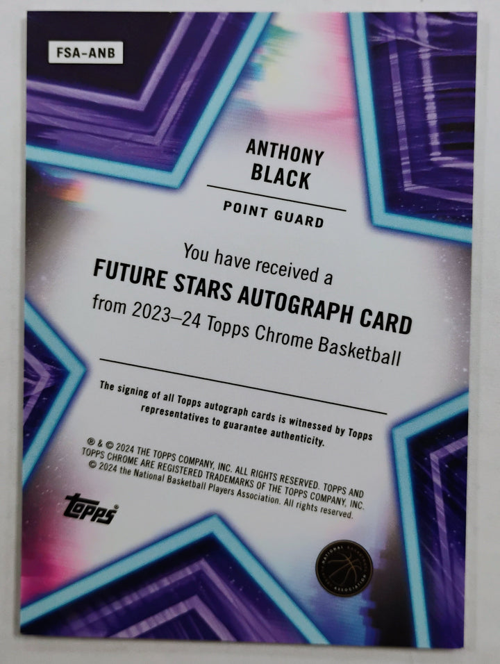 2024 Topps Chrome Basketball Anthony Black #FSA-ANS Future Stars