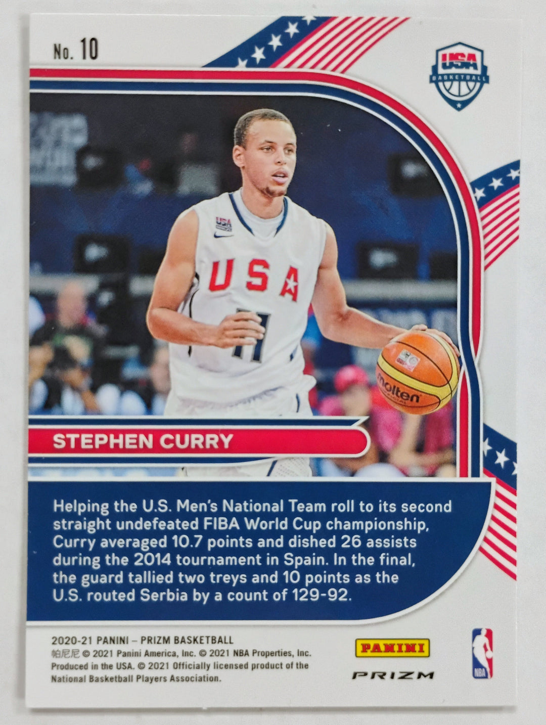 2020-21 Panini Prizm Basketball Stephen Curry #10 Green Prizm USA