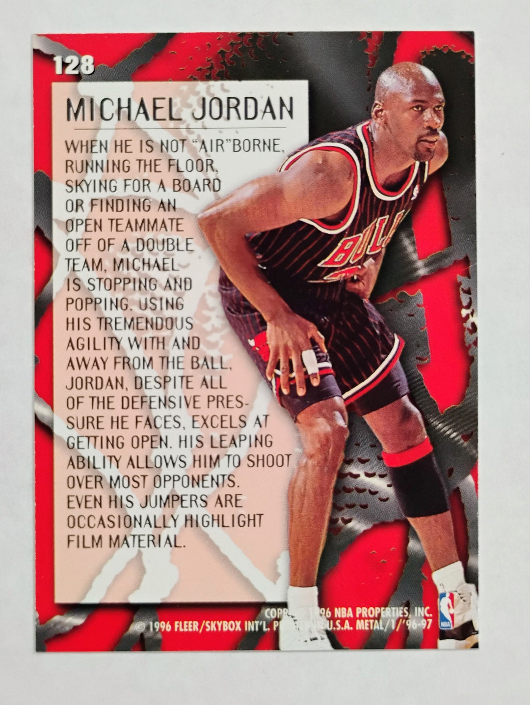 1996-97 Fleer Metal Basketbal Michael Jordan #128 Metallized