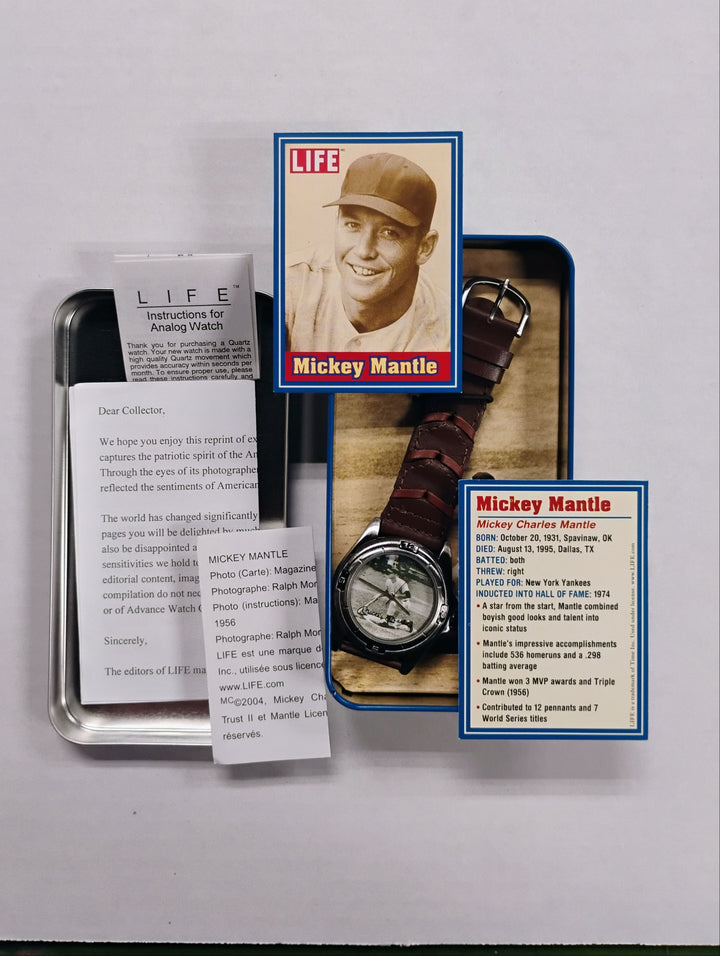 Life Mickey Mantle Legends Of Baseball Watch Collector's Series
