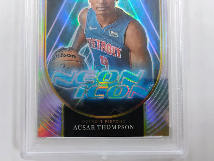 2023 Panini Select Basketball Ausar Thompson RC Neon Icon Silver Prizm PSA 10