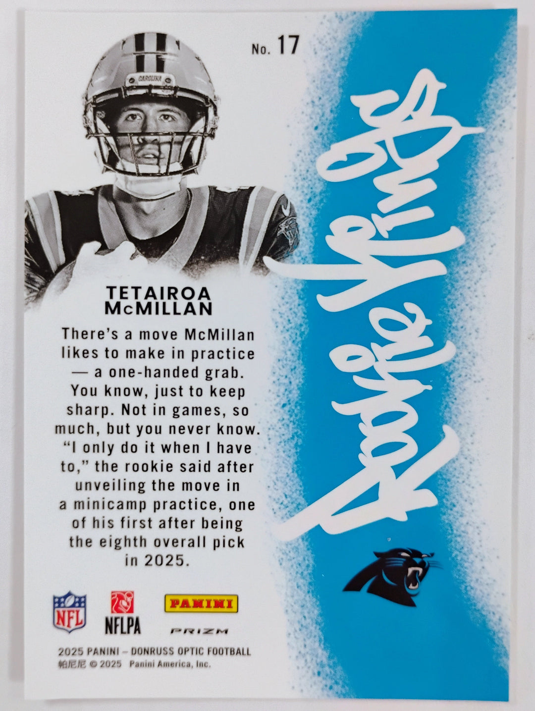 2025 Donruss Optic Football Tetairoa McMillian Rookie Kings Prizm