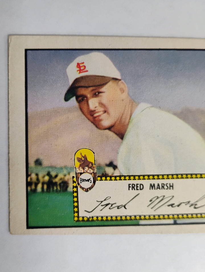 1952 Topps Baseball Fred Marsh  RC #8 Red Back