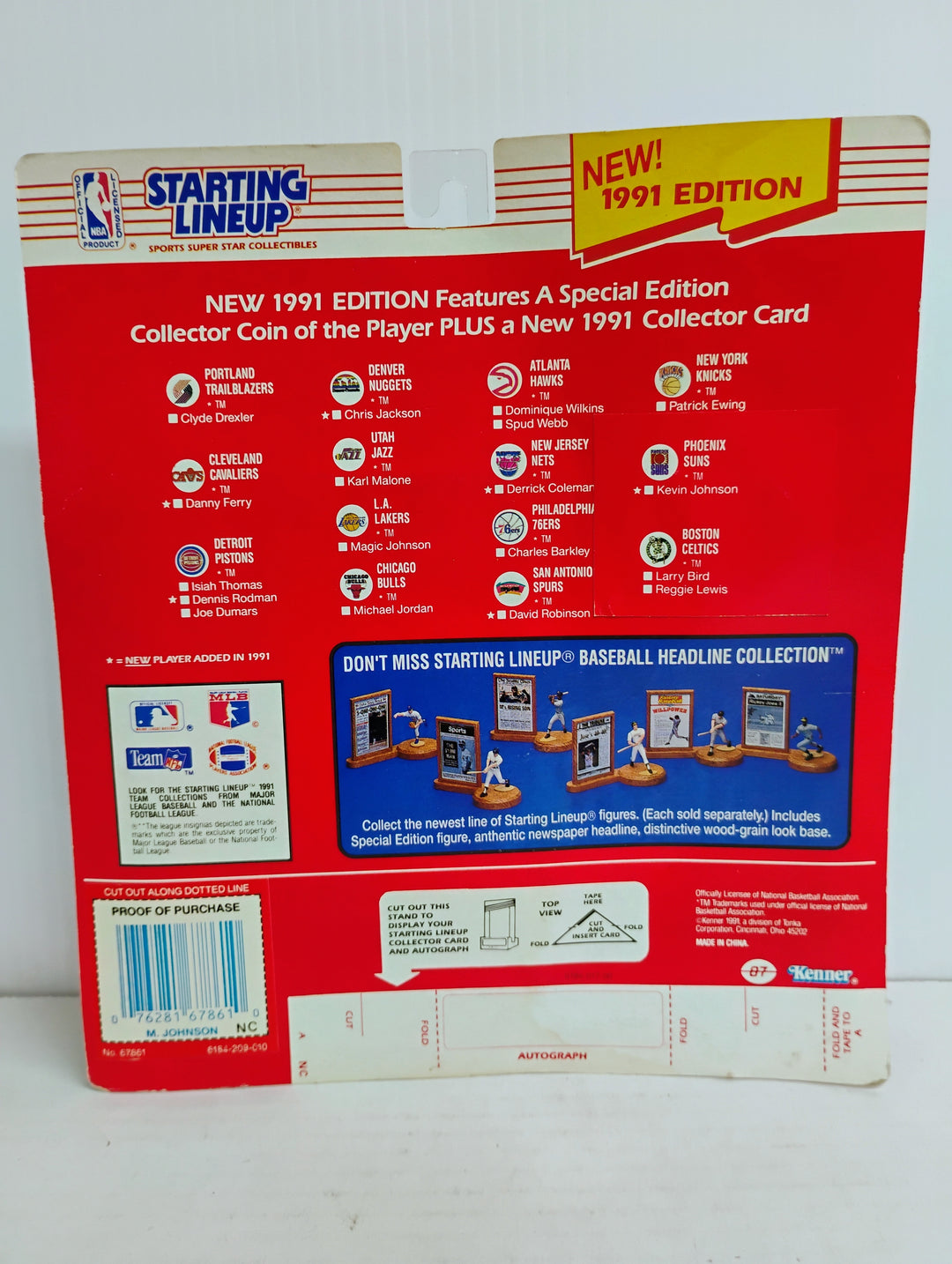 1991 Starting Lineup Magic Johnson Dribbling  Silver Coin