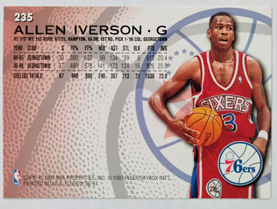 1996-97 Fleer Basketball Allen Iverson RC #235