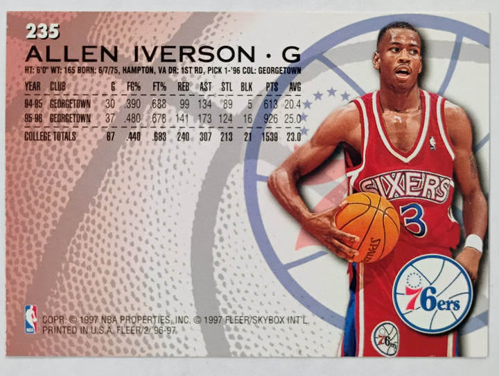 1996-97 Fleer Basketball Allen Iverson RC #235