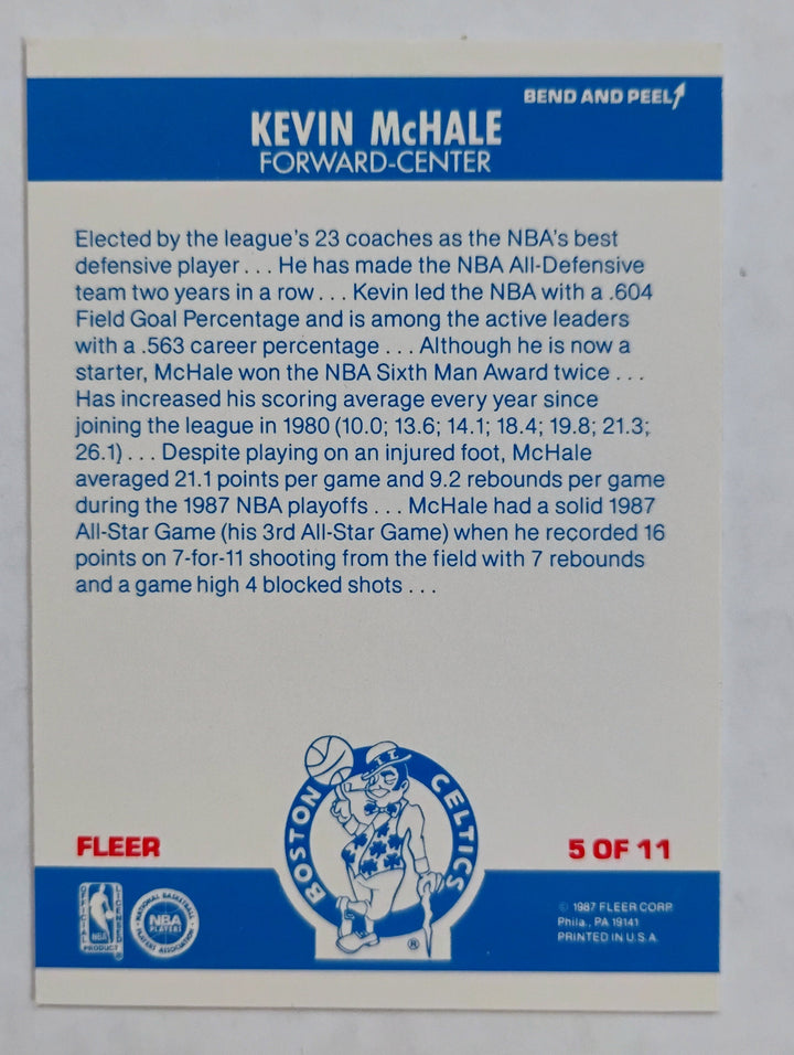 1987-88 Fleer Basketball Kevin McHale #5 Sticker