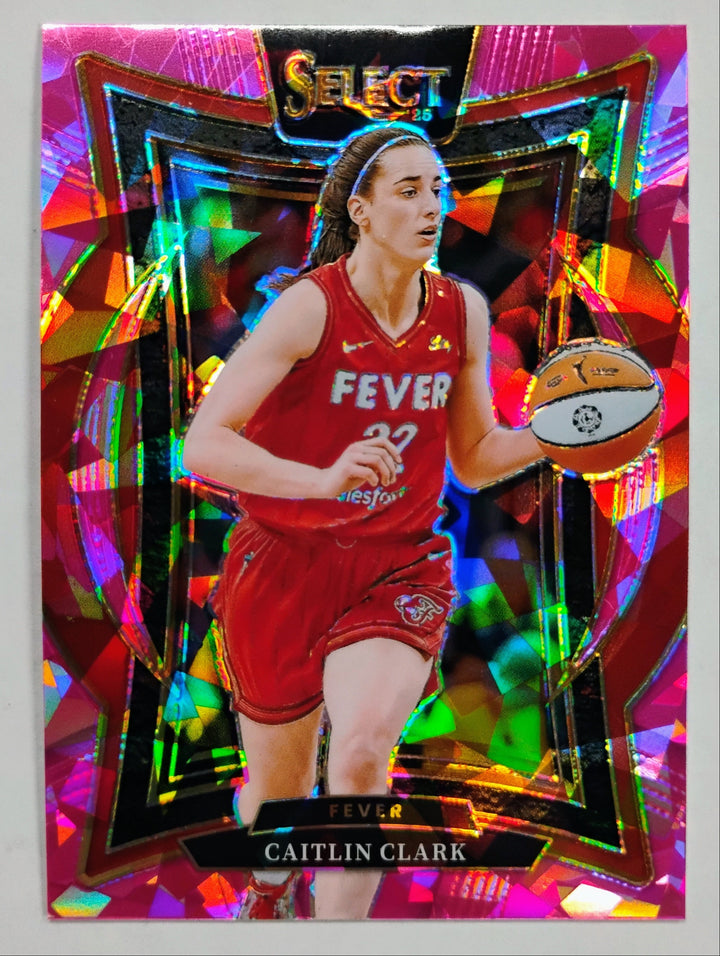2025 Panini Select WNBA Basketball Caitlin Clark #41 Concourse Pink Cracked Prizm