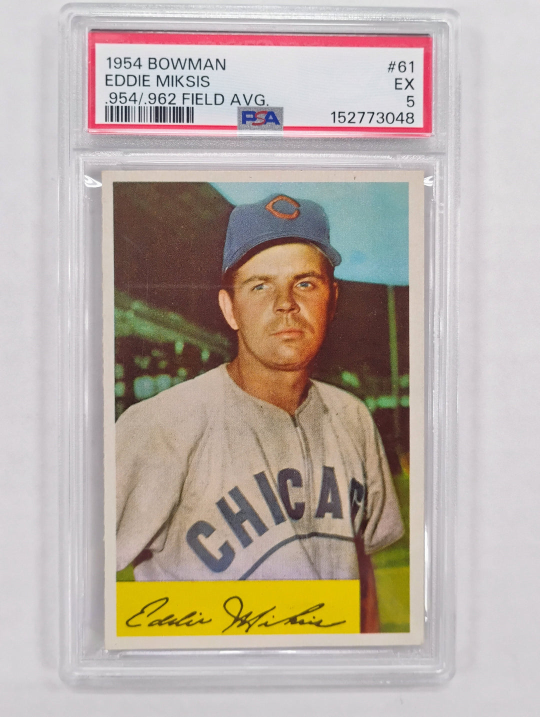 1954 Bowman Baseball Eddie Miksis #61 PSA 5 EX