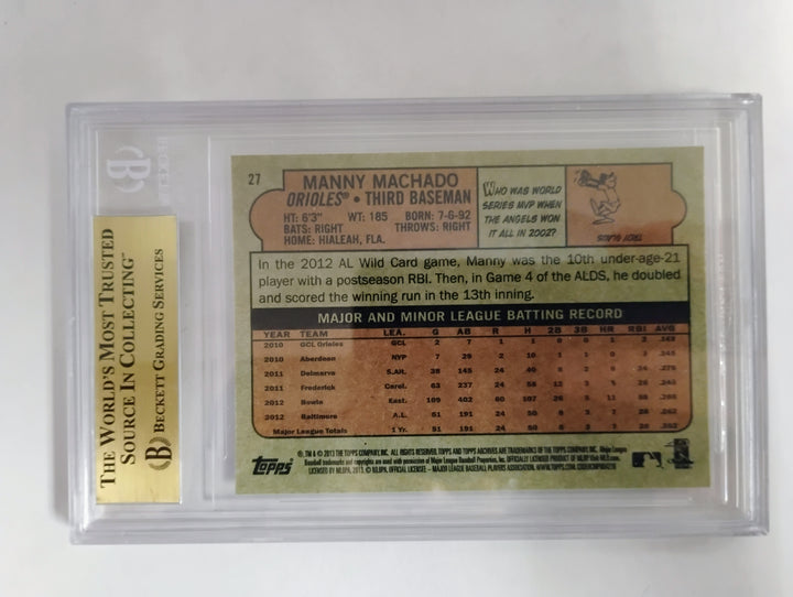 2013 Topps Archives Baseball Manny Machado Rookie BGS 9.5