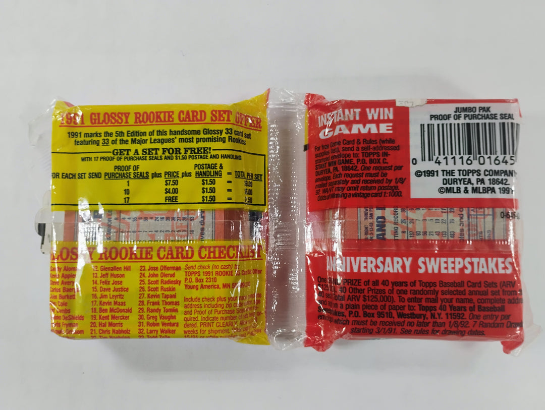 1991 Topps Baseball Jumbo Pak