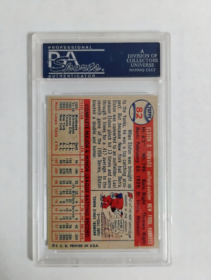 1957 Topps Baseball Elston Howard #82 PSA EX-MT 6