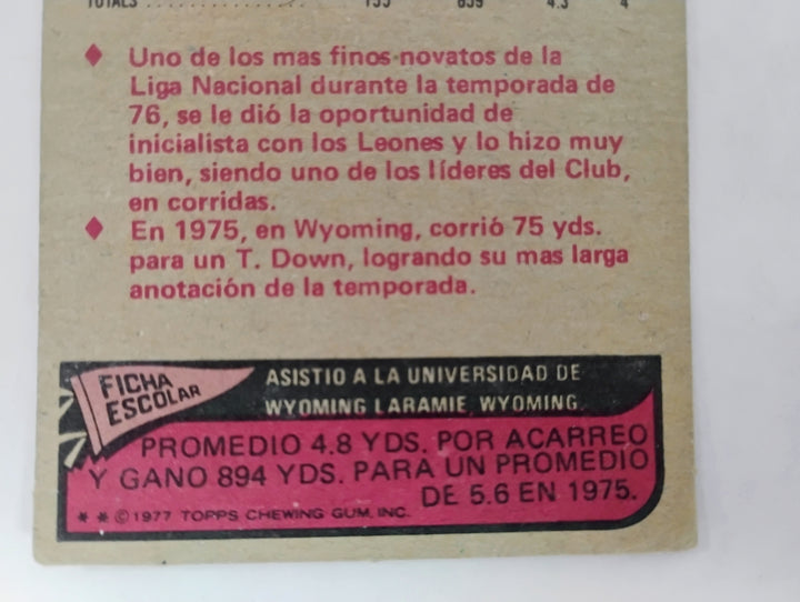 1977 Topps Mexican Football Lawrence Gains #21 "Dirty Dozen" SP