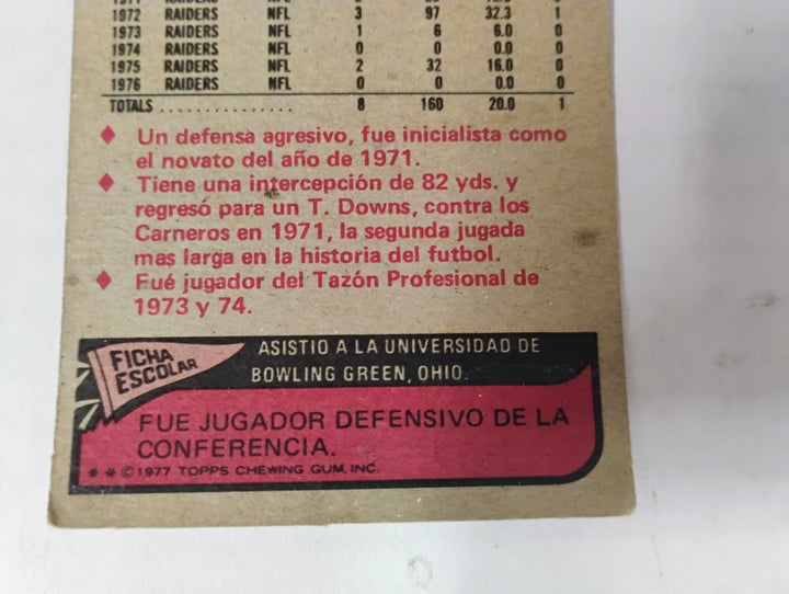 1977 Topps Mexican Football Phil Villapiano #24