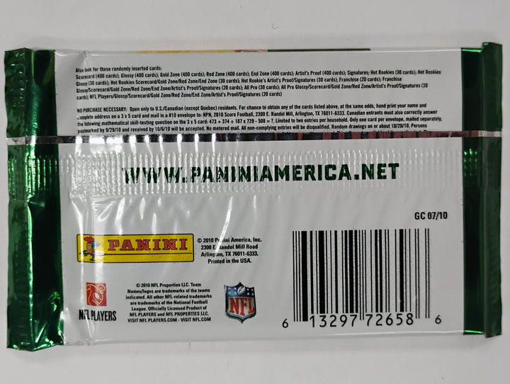 2010 Score Football Sealed Pack