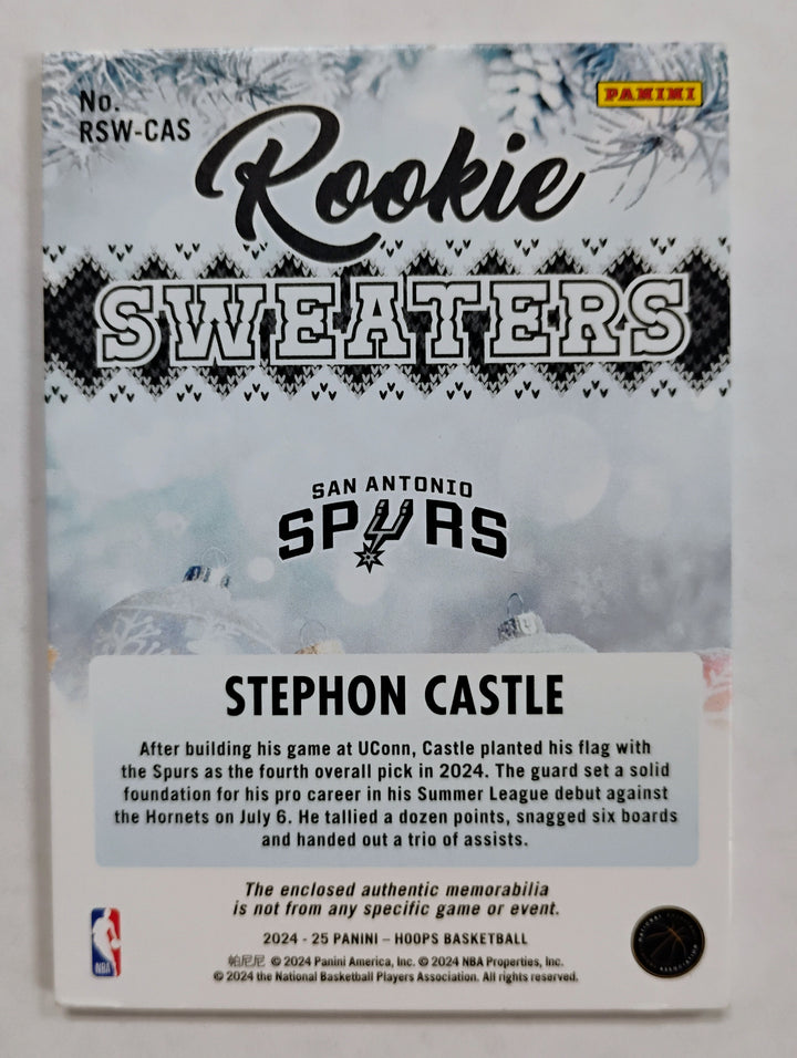 2024-25 Panini Hoops Basketball Stephon Castle #RSW-CAS  Rookie Sweater!