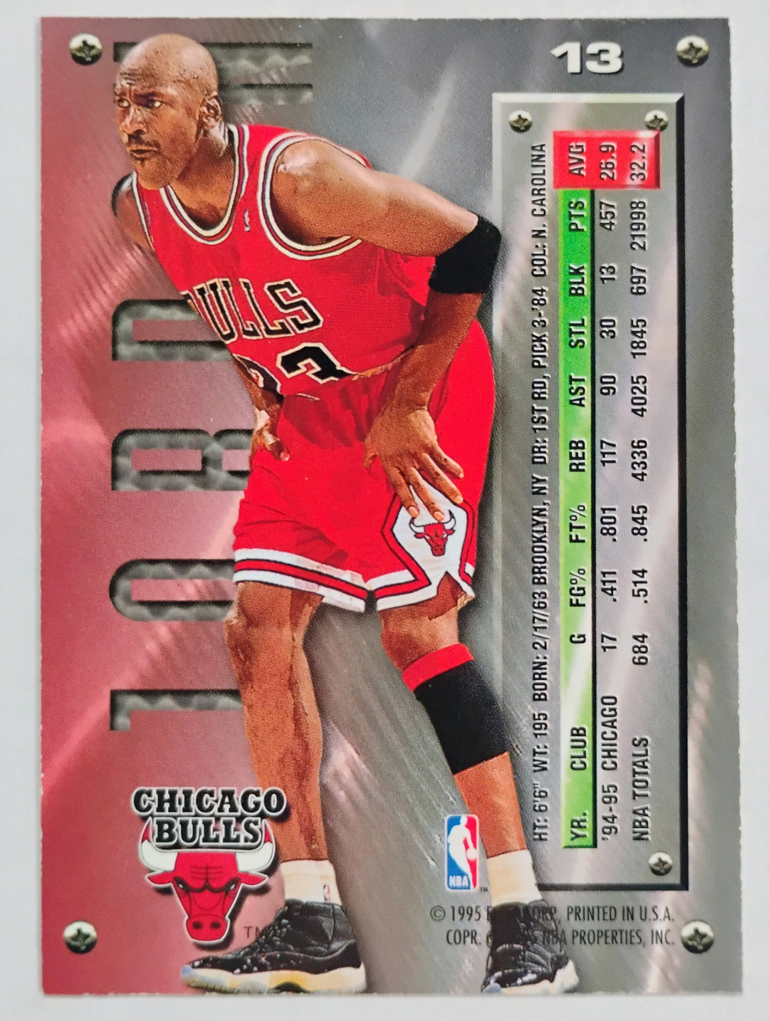 1995-96 Fleer Metal Basketball Michael Jordan #13