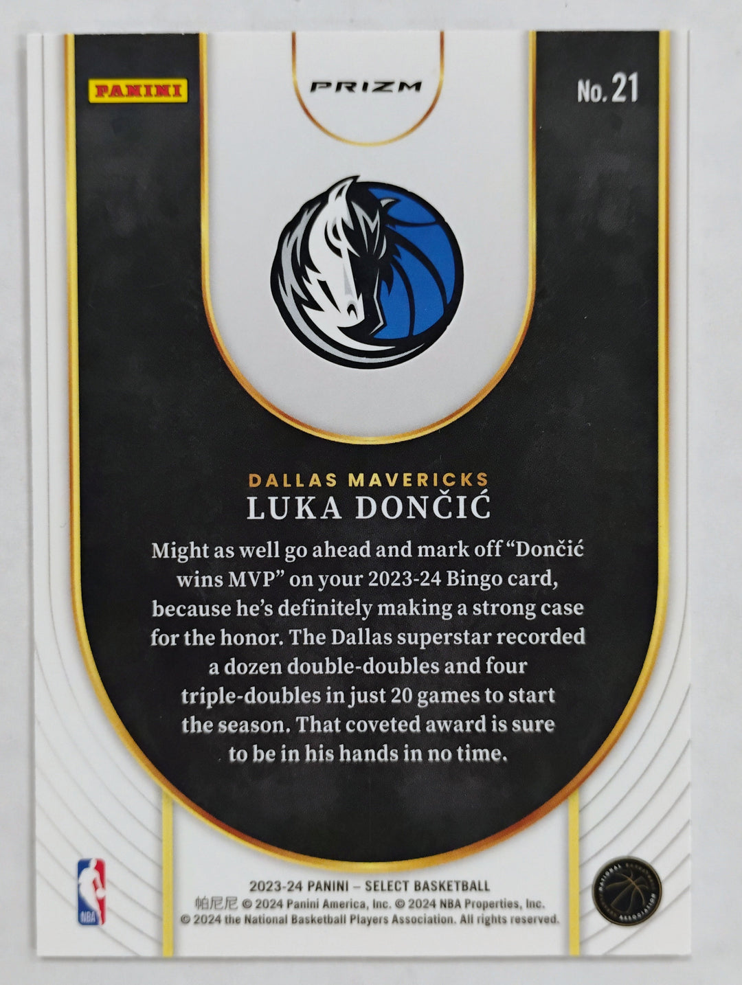 2023-24 Panini Select Basketball Luka Doncic #21 Neon Icon Silver Prizm