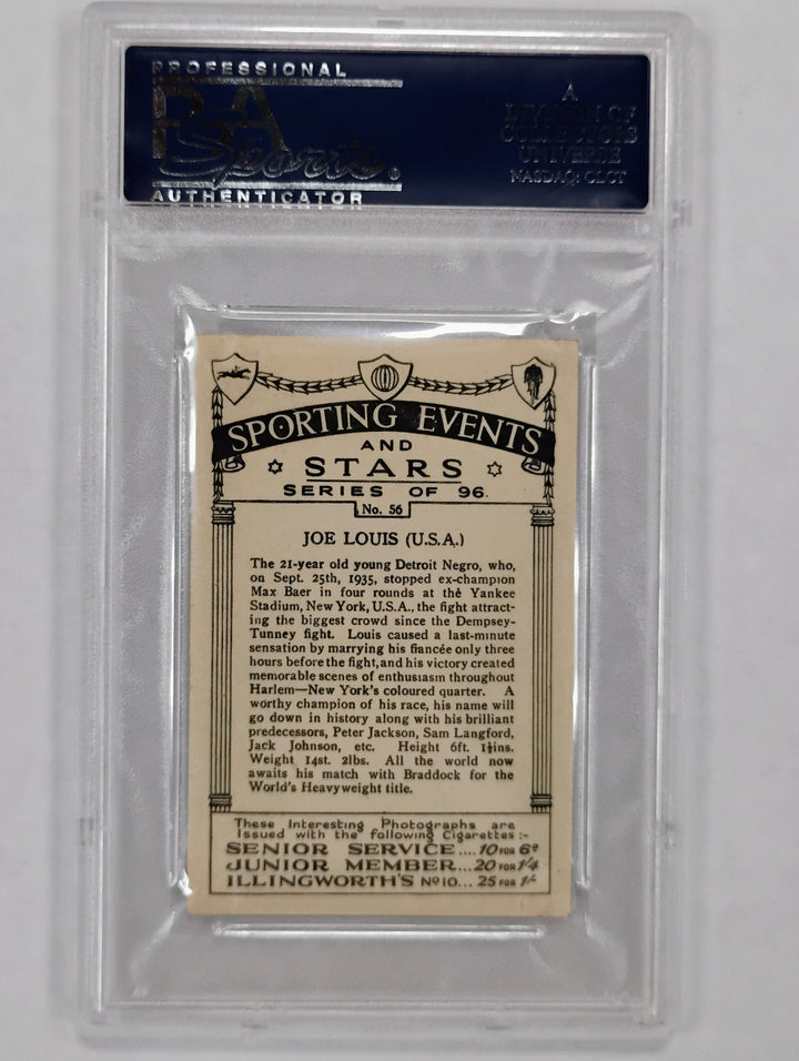 1935 J.A. Pattreiouex Boxing Joe Louis #56 Sporting Events & Stars PSA 4 VG-EX