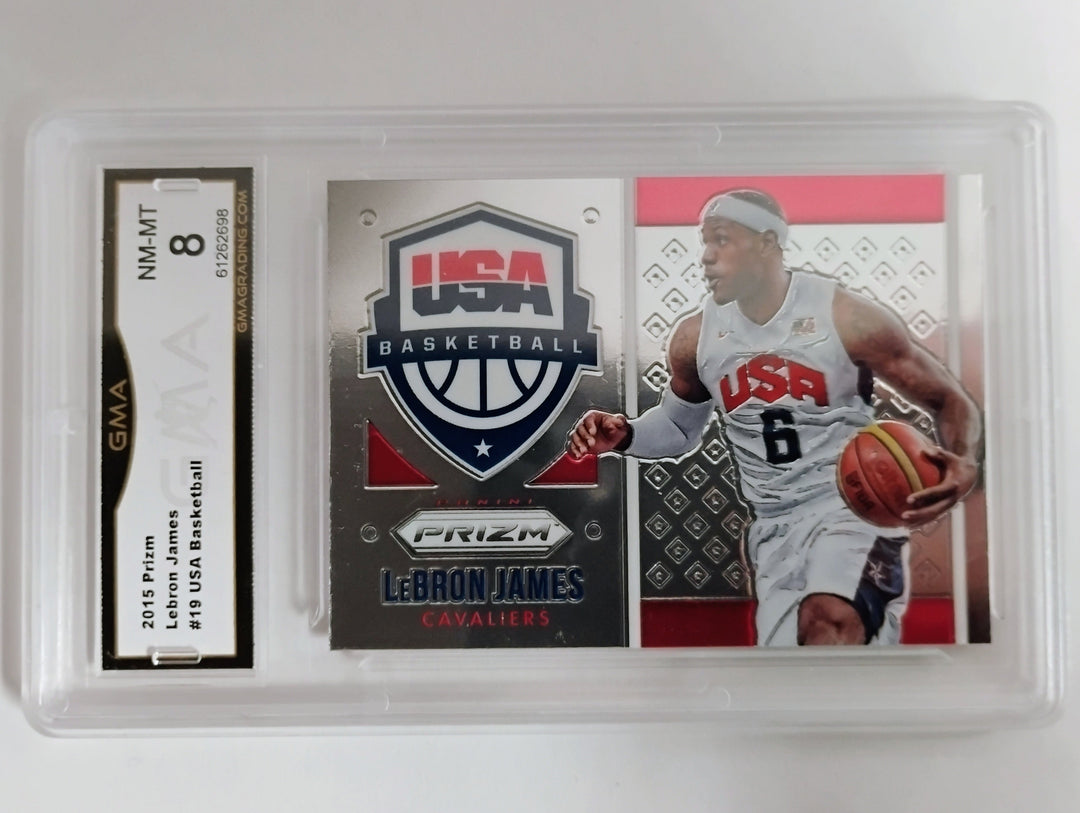 2015 Prizm Basketball Lebron James #19 USA Basketball GMA 8 NM-MT