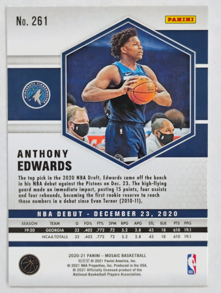 2020-21 Panini Mosaic Baskeball Anthony Edwards #261 RC