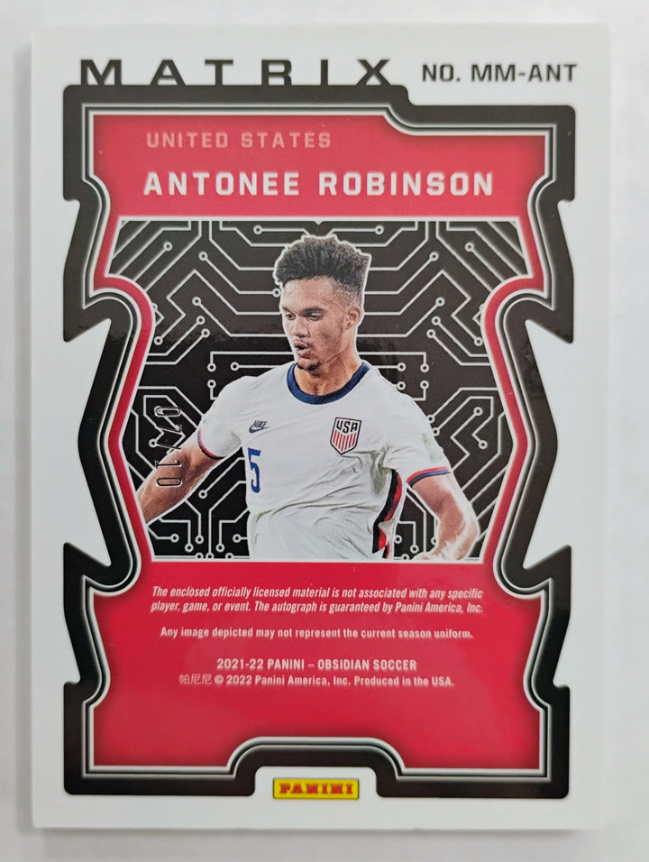 2021-22 Panini Obsidian Soccer Antonee Robinson #NM-ANT Matrix 07/10