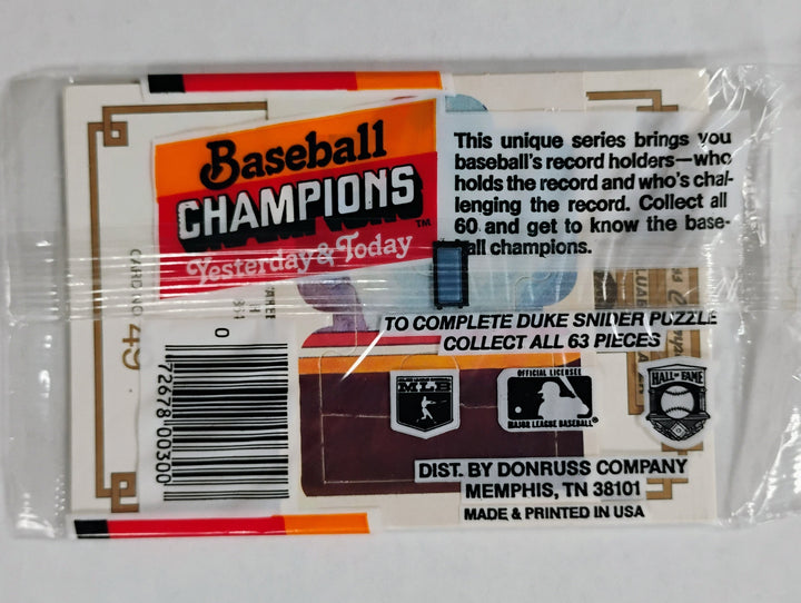 1984 Donruss Baseball Champions Pack