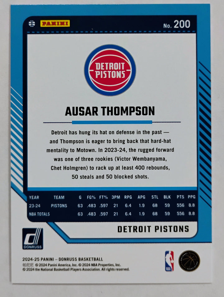2024-25 Panini Donruss Basketball Ausar Thompson #200 Hyper /125