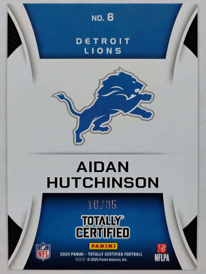 2024 Panini Totally Certified Aidan Hutchenson #6 Sunday Special 10/35